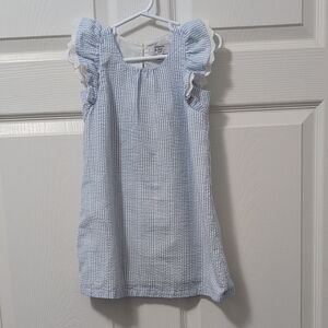 Crown & Ivy Kids Blue And White Striped Dress